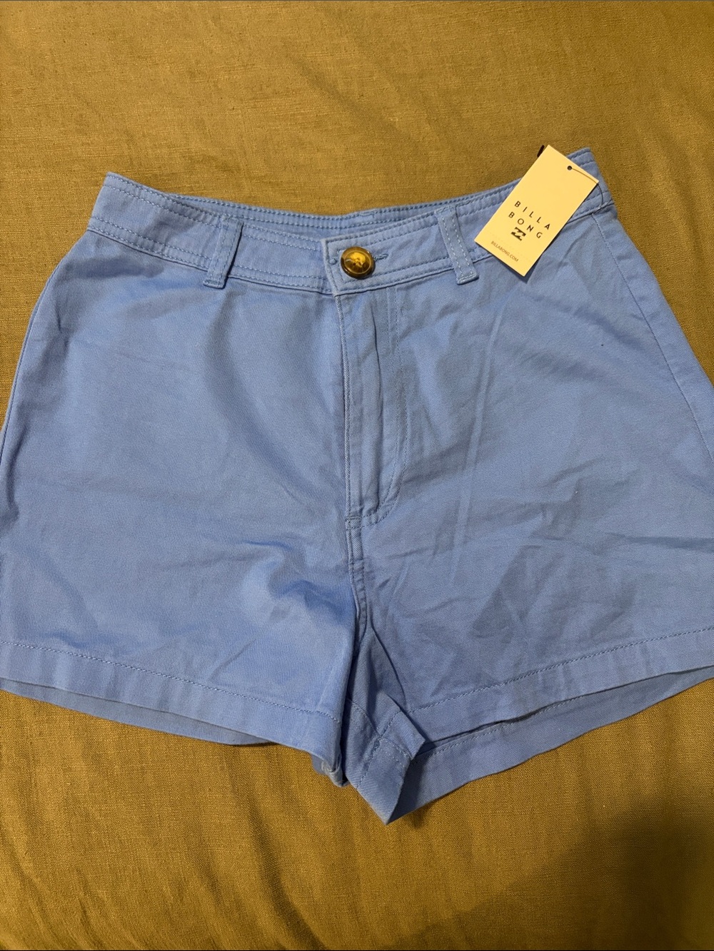 Billabong Sky Blue High Waist Cotton Shorts